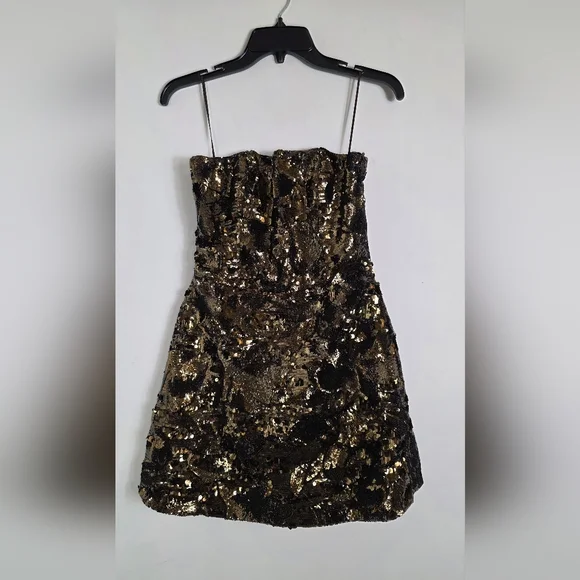 green emerald velvet dress Irina Gold Watercolor / Xs